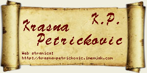 Krasna Petričković vizit kartica